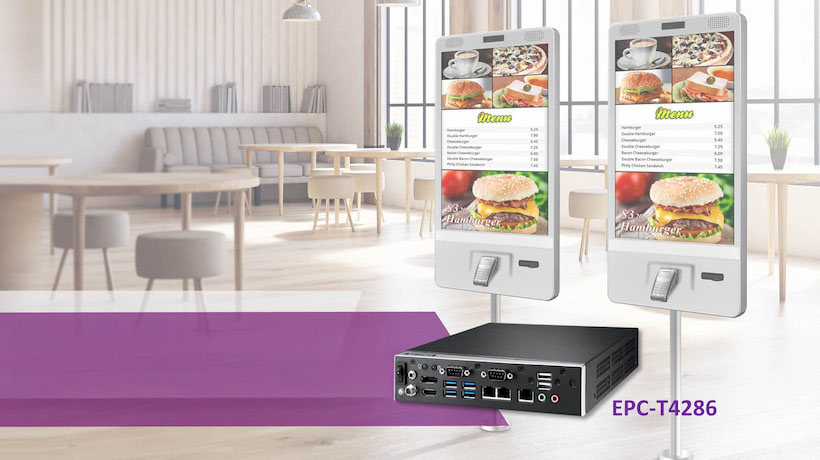EPC-T4286 – Máy tính nhúng nhỏ gọn với thiết kế tối ưu cho thị trường kiosk dịch vụ